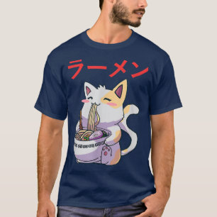Cat Ramen Bowl Anime Japansk Noodles Kawaii Neko T Shirt