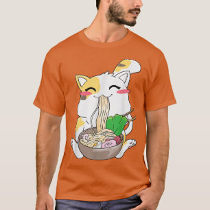 Cat Ramen Bowl Anime Japansk Noodles Kawaii Neko T Shirt