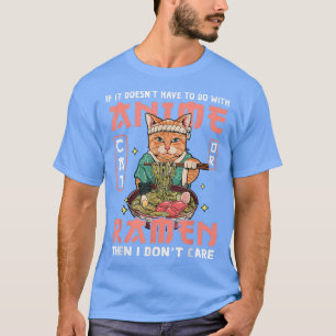 Cat Ramen Bowl Anime Japansk Noodles Kawaii Neko T Shirt