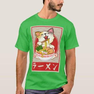 Cat Ramen Bowl Anime Japansk Noodles Kawaii Neko T Shirt