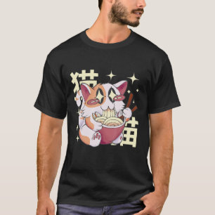 Cat Ramen Bowl Anime Japansk Noodles Kawaii Neko T Shirt