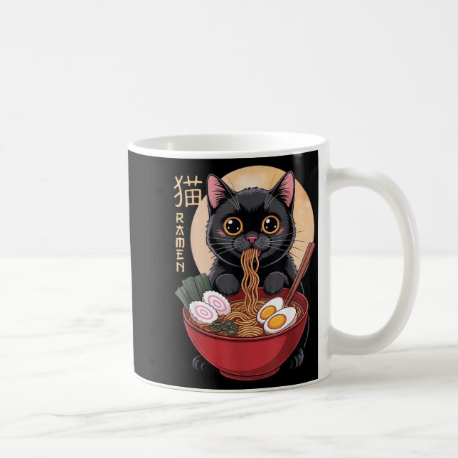 Cat Ramen Funny Graphic Tees Japanese Kawaii Cat A Kaffemugg (Höger)