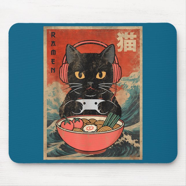 Cat Ramen Japanese Funny Graphic Kawaii Anime  Musmatta (Framsidan)