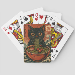 Cat Ramen Japansk Funny Graphic Kawaii Cat Anime Casinokort