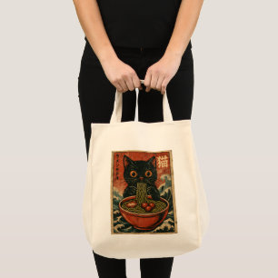 Cat Ramen Japansk Funny Graphic Kawaii Cat Anime Tygkasse