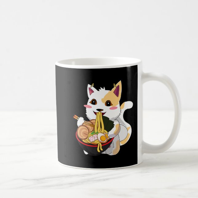 Cat Ramen Kawaii Anime Jape Food Girls Officia Kaffemugg (Höger)