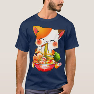 Cat Ramen Neko Anime Kawaii Japanska livsmedelsgåv T Shirt