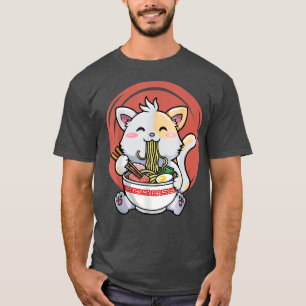 Cat Ramen Noodle Japanska Kawaii Clothes För barn T Shirt
