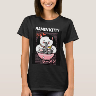 CAT RAMEN NUDLAR SOPPA T-SHIRTAR TEES T SHIRT