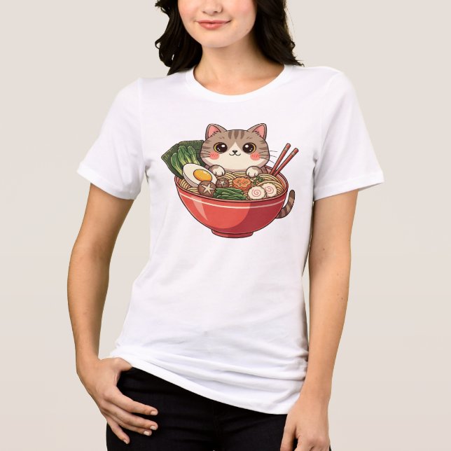 Cat Ramen T-Shirt (Framsida)