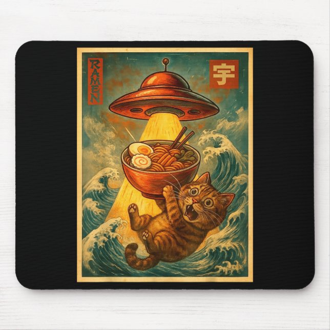 Cat Ramen Ufo Funny Men Women Teens Kids Japanese  Musmatta (Framsidan)