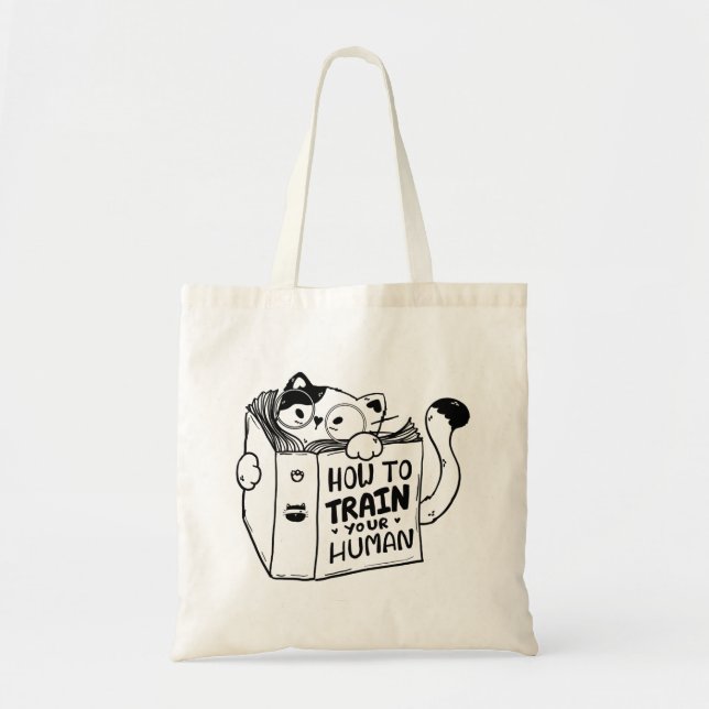 Cat Read Bok Design Tote bags Tygkasse (Framsidan)