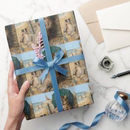 Cat Reading a Bok av Louis Wain Presentpapper