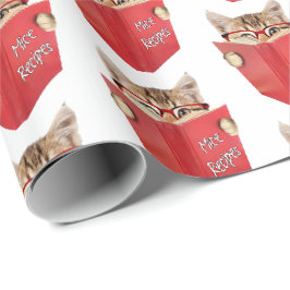 Cat Reading Red Bok Presentpapper