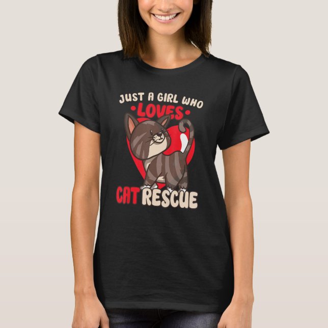 CAT RESCUE ANIMAL RIGHTS RESCUE CAT ADOPTION 1 T SHIRT (Framsida)