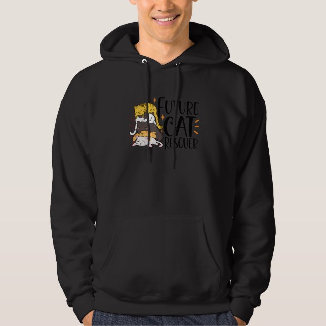 CAT RESCUE ANIMAL RIGHTS RESCUE CAT ADOPTION_4 HOODIE (Framsida)