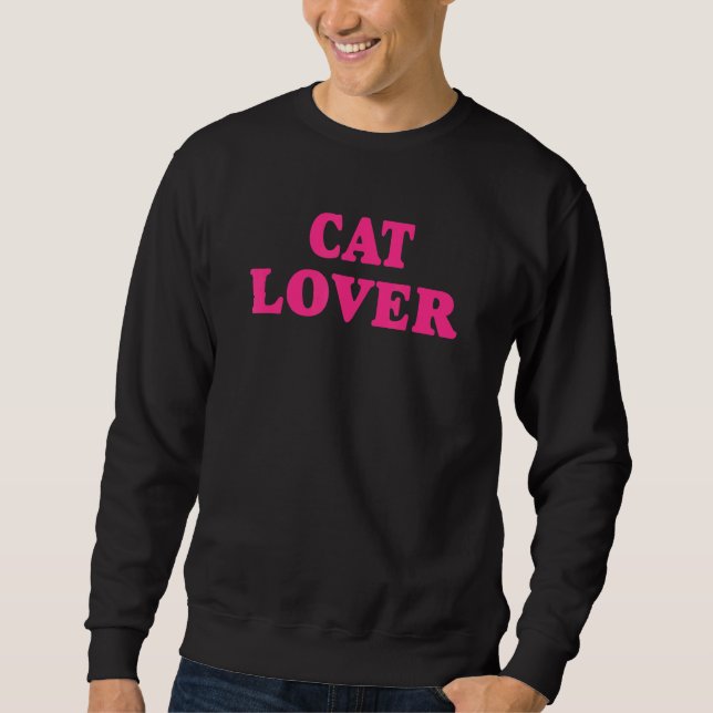 Cat Retro Stil Lång Ärmad Tröja (Framsida)