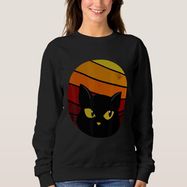 Cat Retro Stil T Shirt (Framsida)