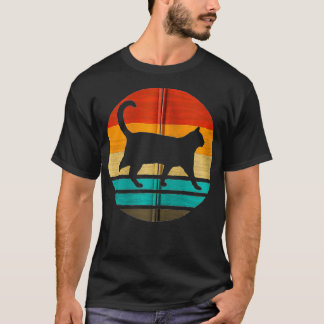 Cat Retro Stil Vintage Zip T Shirt