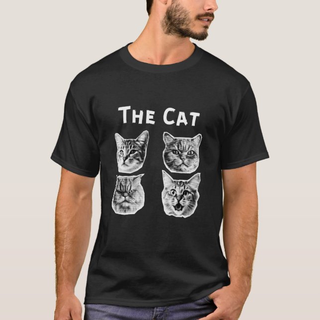 Cat Retro T Shirt (Framsida)