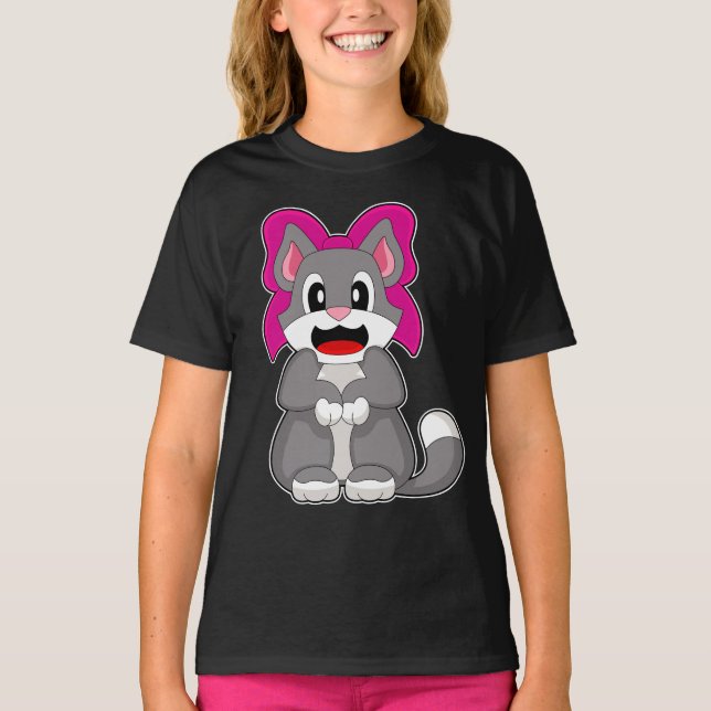 Cat Ribbon T Shirt (Framsida)