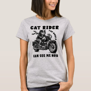 Cat Rider Womens T Shirt