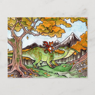 Cat Rides a Dinosaur Vykort