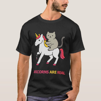 Cat riding an unicorn t shirt