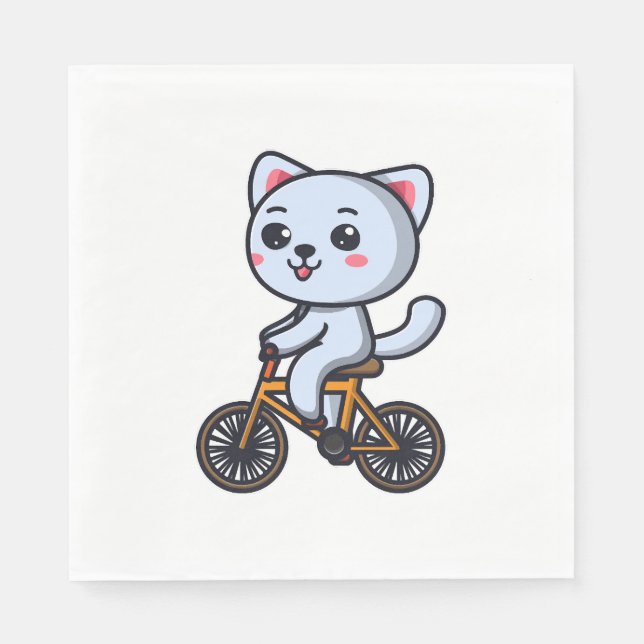 Cat Riding Bicycle Cat design gifts for women Pappersservett (Framsidan)