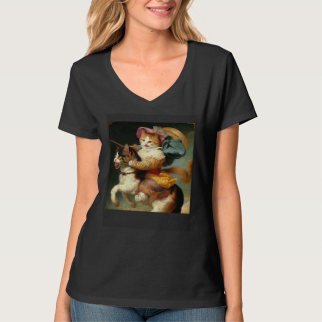 Cat Riding Candy T Shirt (Framsida)