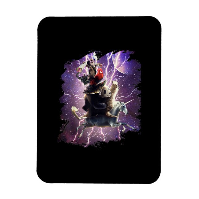 Cat Riding Chicken Turtle Panda Llama Unicorn Magnet (Vertikal)