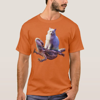 Cat Riding Iguana T Shirt