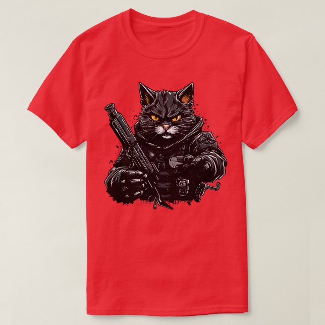 Cat Roboter 1 T Shirt (Design framsida)