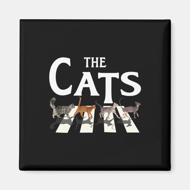 Cat Rock musik Funny Cat Lover Gifts För manar Magnet (Framsidan)