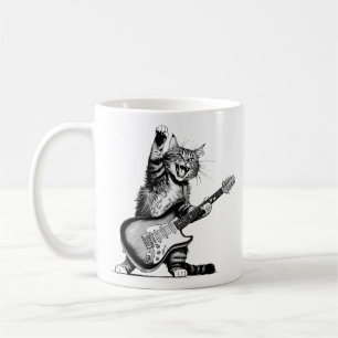 Cat Rockin''Guitar, Music Älskare Gift Kaffemugg