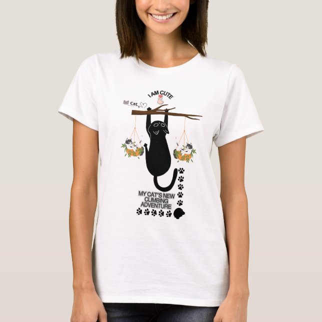 CAT Roligt Cute T Shirt (Framsida)
