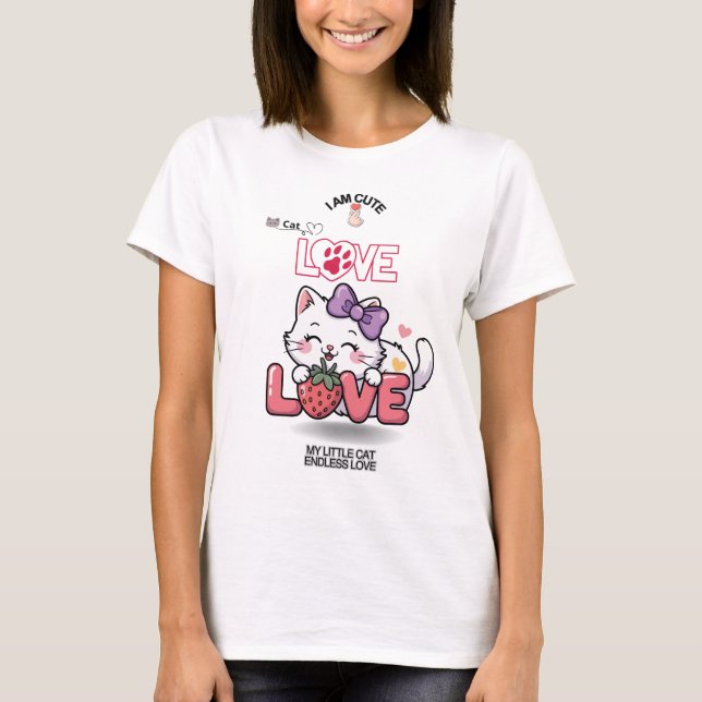 CAT Roligt Cute T Shirt (Framsida)