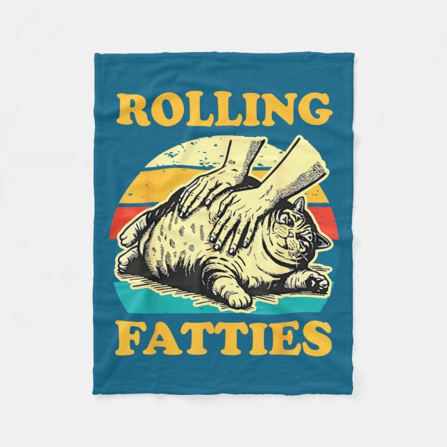 Cat Rolling Fatties Funny For Men Women  Fleecefilt (Framsidan)