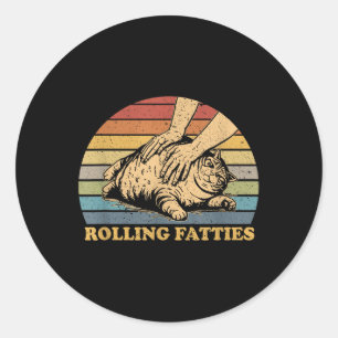 Cat Rolling Fatties, underbart Uni-vuxnor och Kids Runt Klistermärke