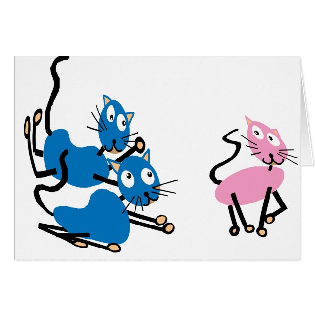 Cat romantik hälsningskort (Framsidan Horizontal)