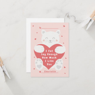 Cat säger tillräckligt med Valentine Card i klassr Kort