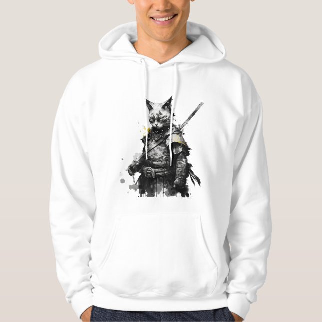 Cat Samurai katana Hoodie (Framsida)