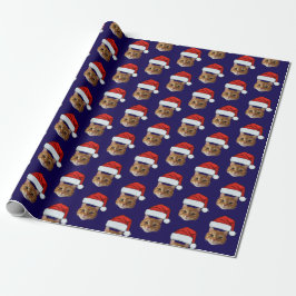 Cat Santa Hat Anpassningsbar Ansikte Photo jul Presentpapper