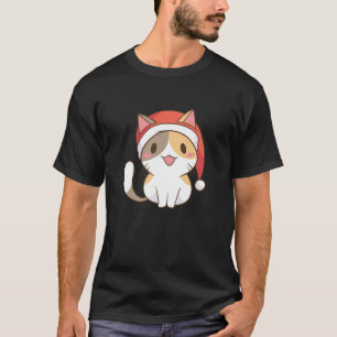 Cat Santa Hat Funny jul T Shirt