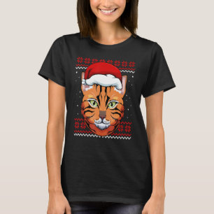 Cat Santa Hat Ugly jul Pajama Cute Kitten Ki T Shirt