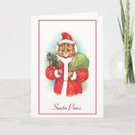 Cat Santa jul av Louis Wain Kort