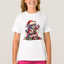 Cat Santa Kids T-Shirt