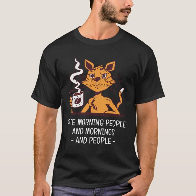Cat Saying Coffee Espresso Coffee Bean Men Women T Shirt (Framsida)