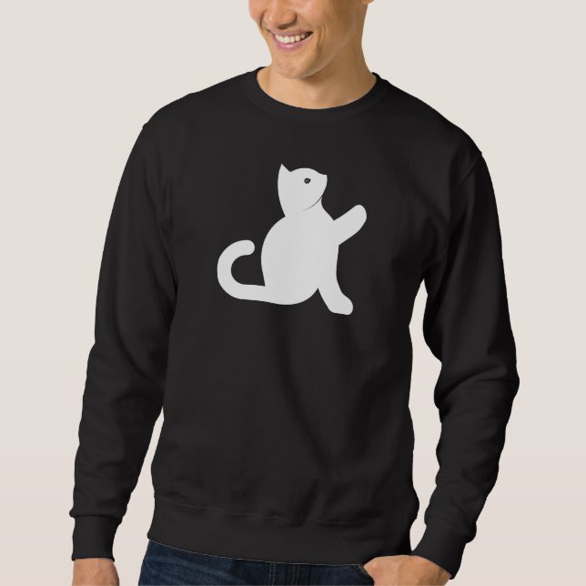 Cat Says Hej Lång Ärmad Tröja (Framsida)