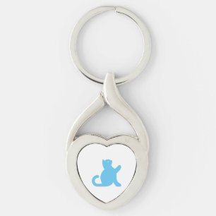 Cat Says Hej Twisted Heart Silverfärgad Nyckelring